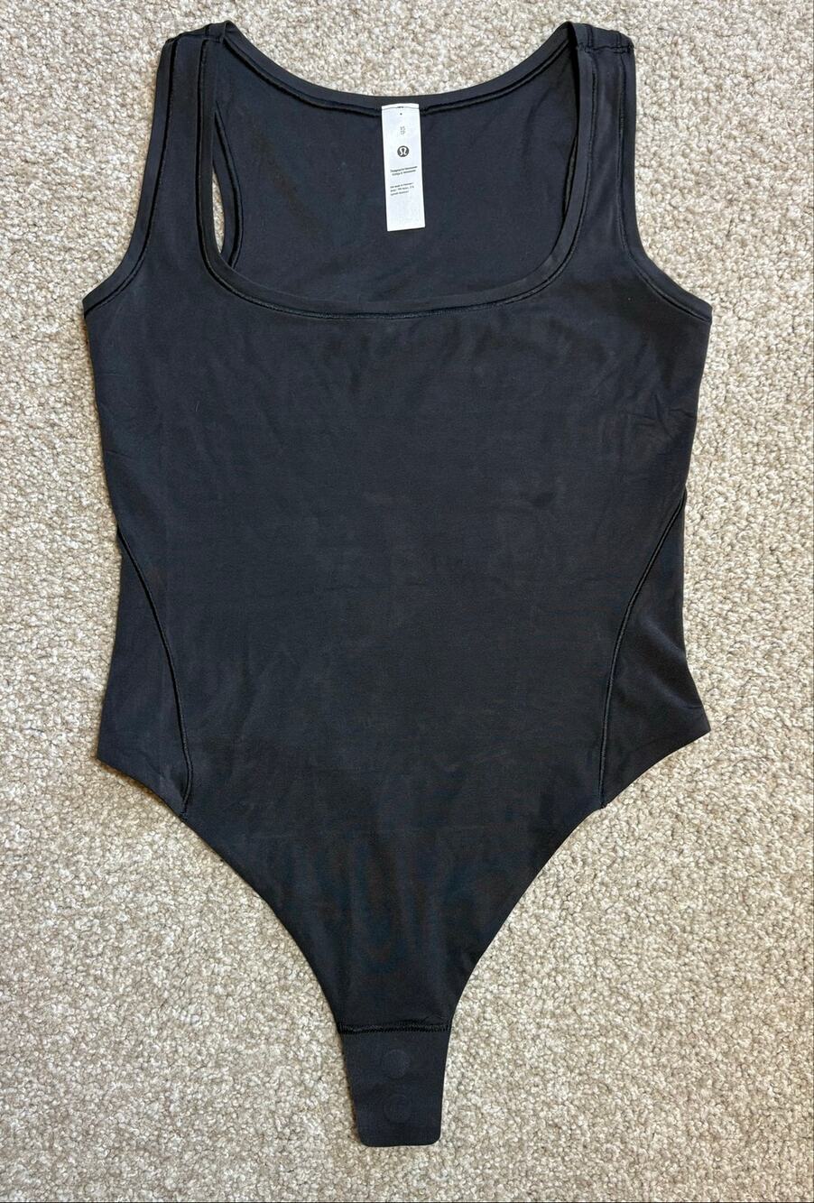 Lululemon Wundermost Ultra-Soft Nulu Square Neck Sleeveless Bodysuit Black XS